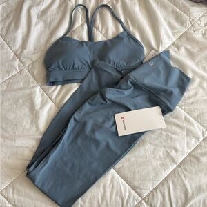 Lululemon Athletica Steel Blue Sports Bra and Align Leggings Set